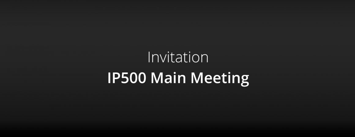 Invitation – IP500 Main Meeting in Arnsberg, Germany
